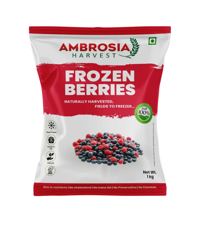 Ambrosia Harvest Frozen Berries – 1Kg (Net Wt.)