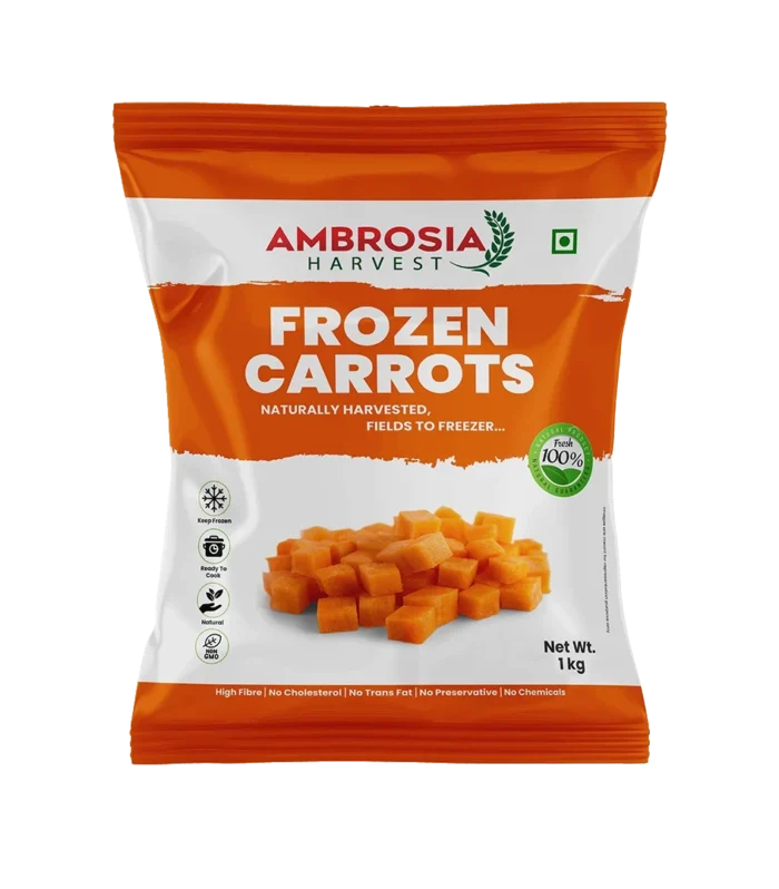 Ambrosia Harvest’s Frozen Carrots 1kgNet Wt.