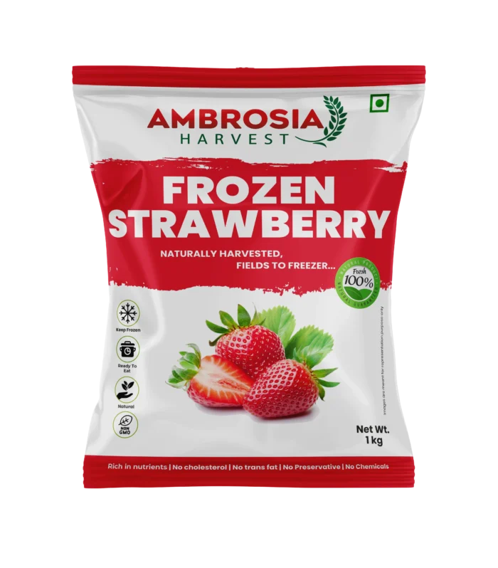 Ambrosia Harvest Frozen Strawberry – 1Kg (Net Wt.)