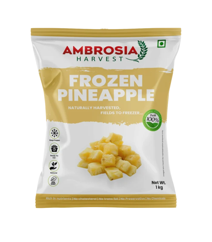 Ambrosia Harvest Frozen Pineapple – 1Kg (Net Wt.)